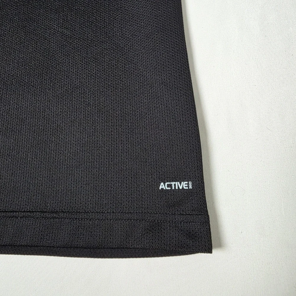 Adidas T-Shirt Men Large Black‎ Active 360 Short Sleeve AZB004 Stripe Athletic